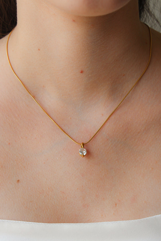 Collar Dorado Circonia Sencilla