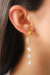 Aretes Perlas Colgantes