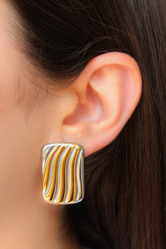 Aretes Irregulares Dos Tonos