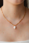 Collar Eslabones con Perla Agua Dulce