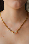Collar Cadena Dorada Con Hebilla Circonias