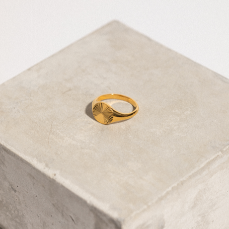 Anillo Delgado Circulo Texturizado
