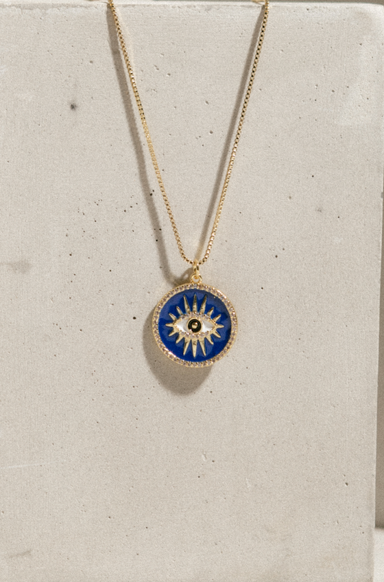 Collar Evil Eye Colgante Circular